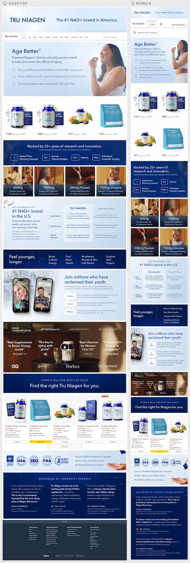 Tru Niagen - Brand Store Home 2025- Amazon creative agency