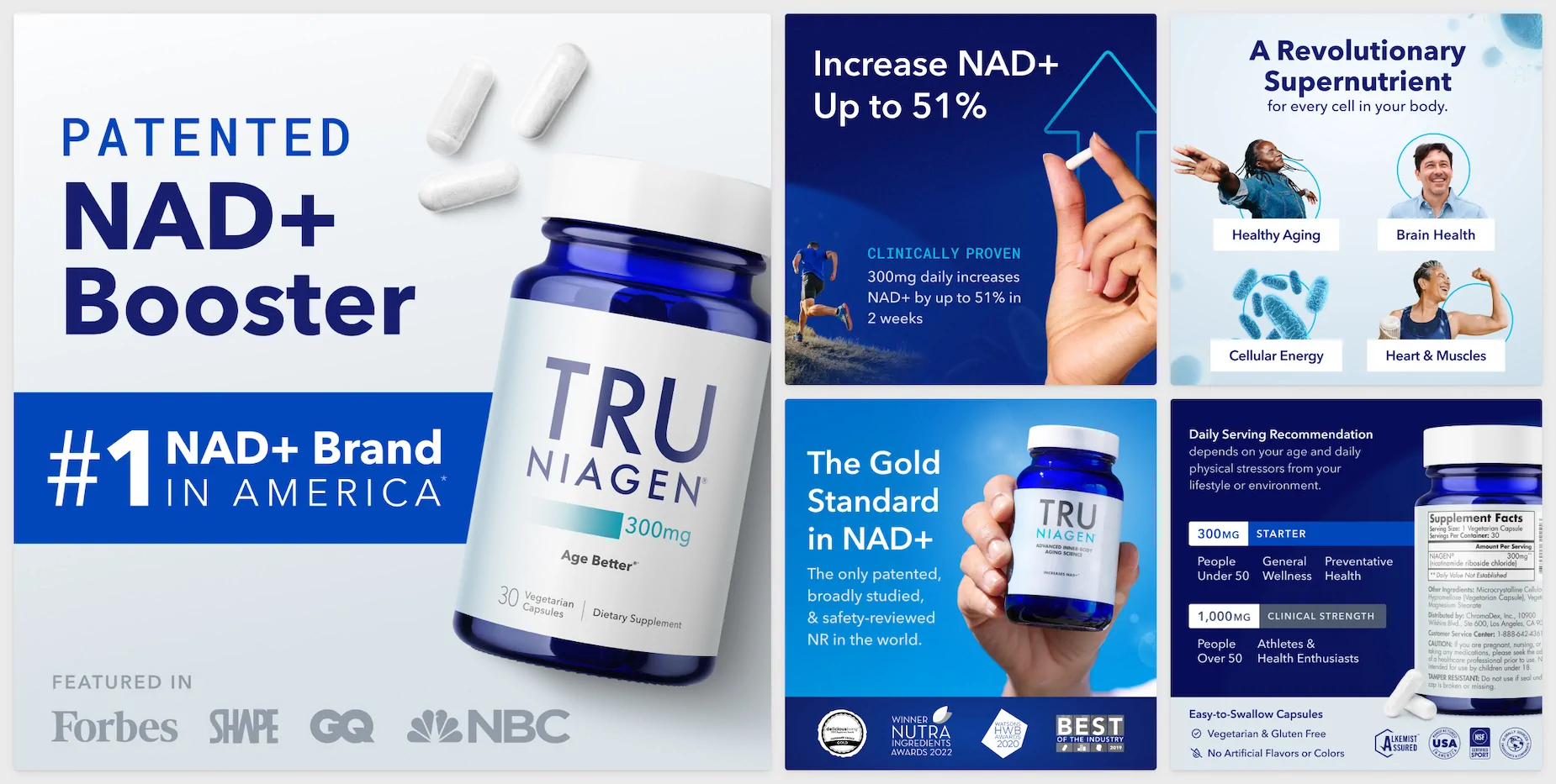 Tru Niagen - TNG SIs 300mg 90 - Grid 2025- Amazon creative agency